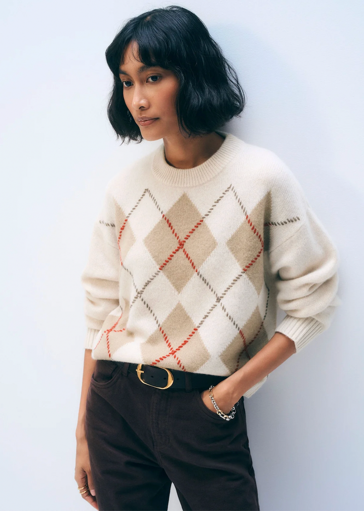 White + Warren | Cashmere Argyle Crew