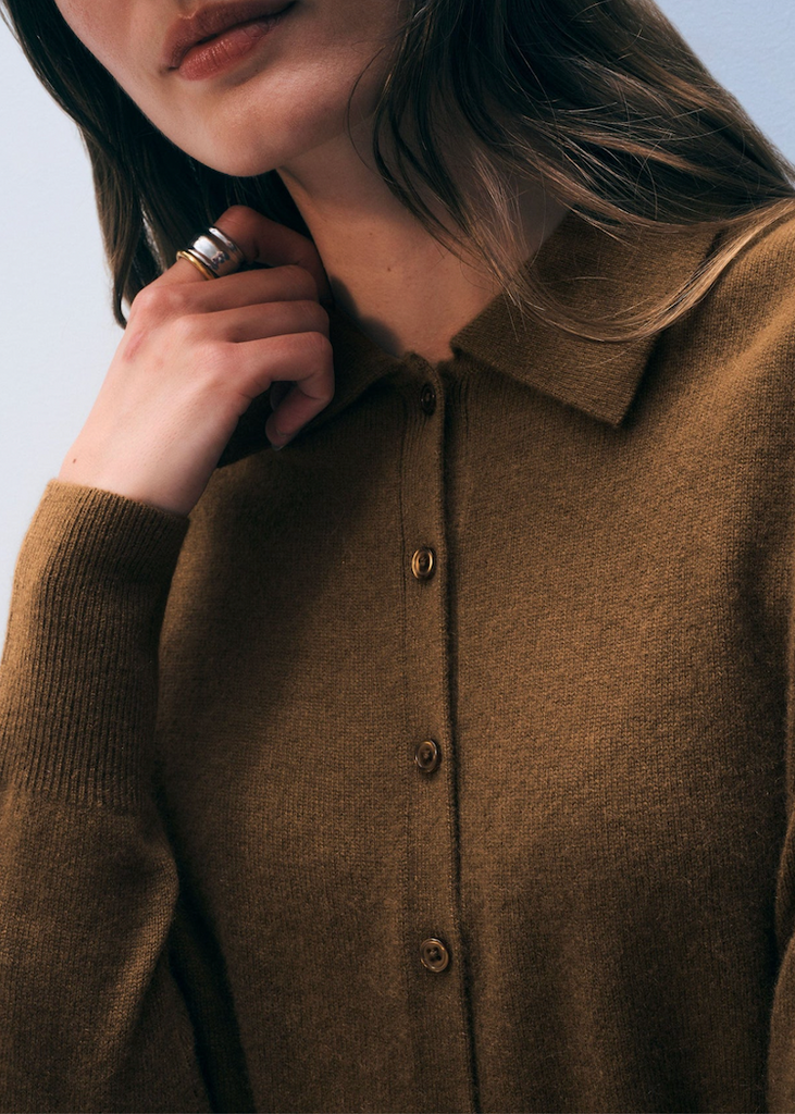 White + Warren | Cashmere Collared Cardigan