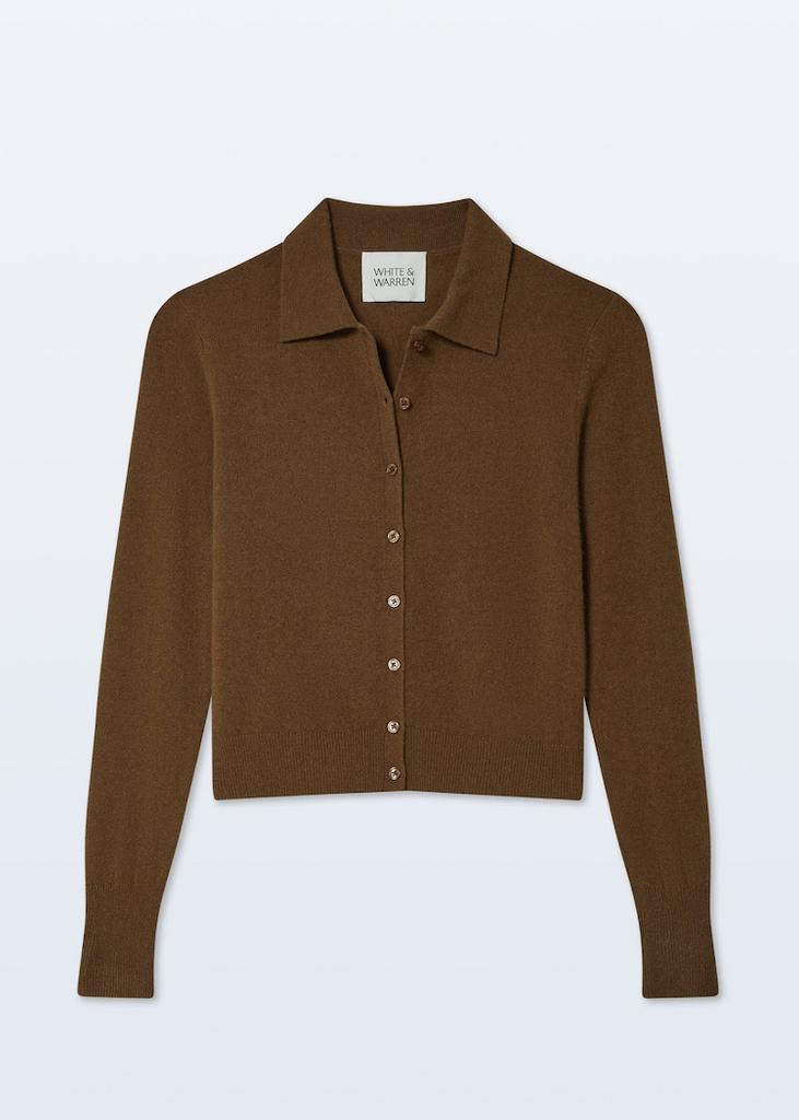 White + Warren | Cashmere Collared Cardigan