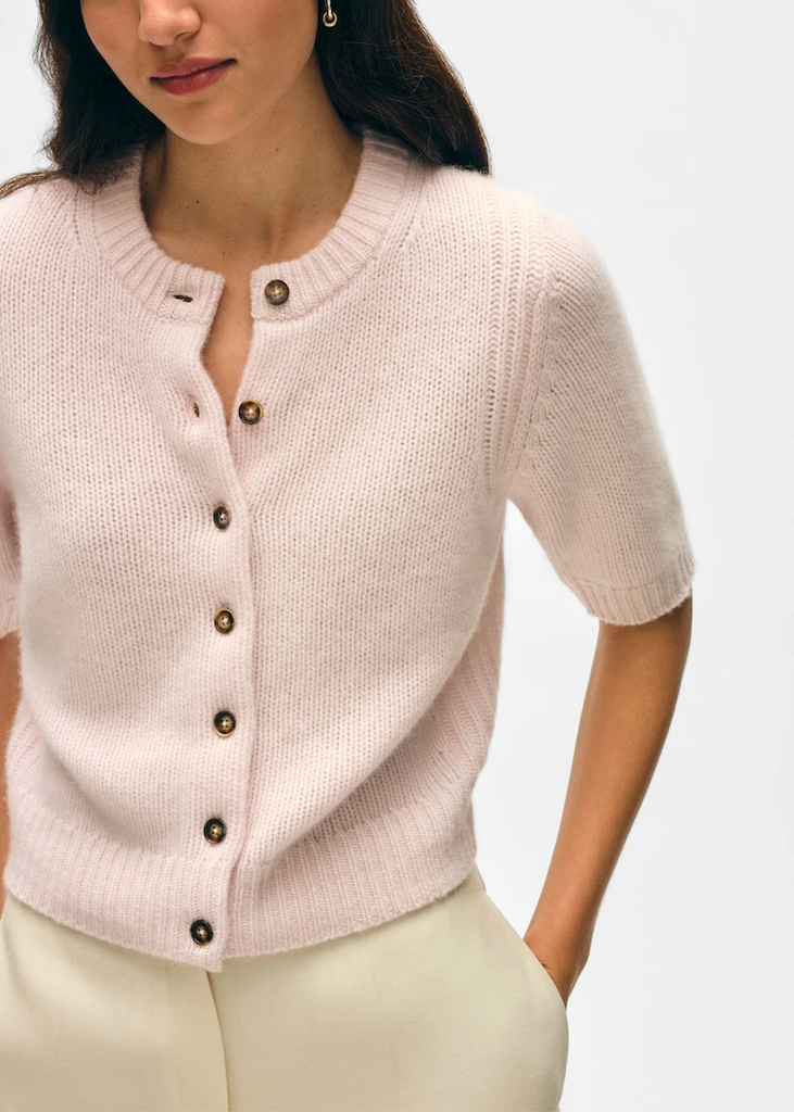 White + Warren | Cashmere Elbow Sleeve Crew Cardigan