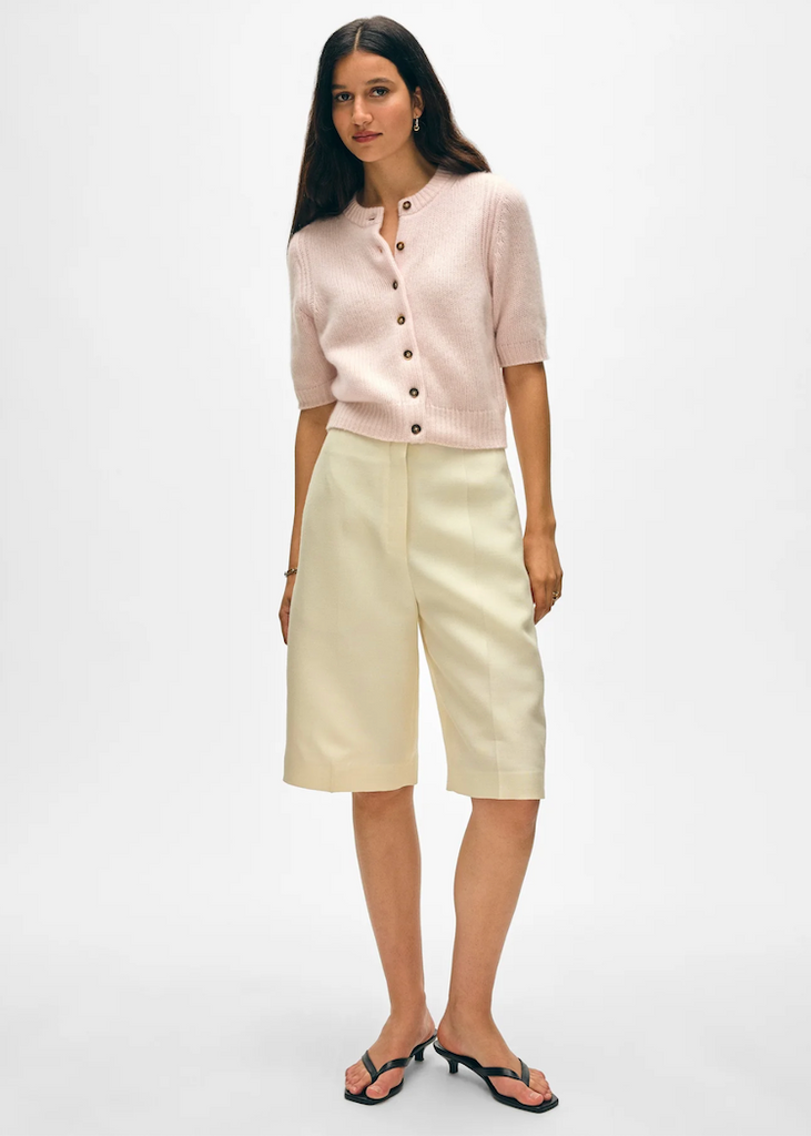 White + Warren | Cashmere Elbow Sleeve Crew Cardigan