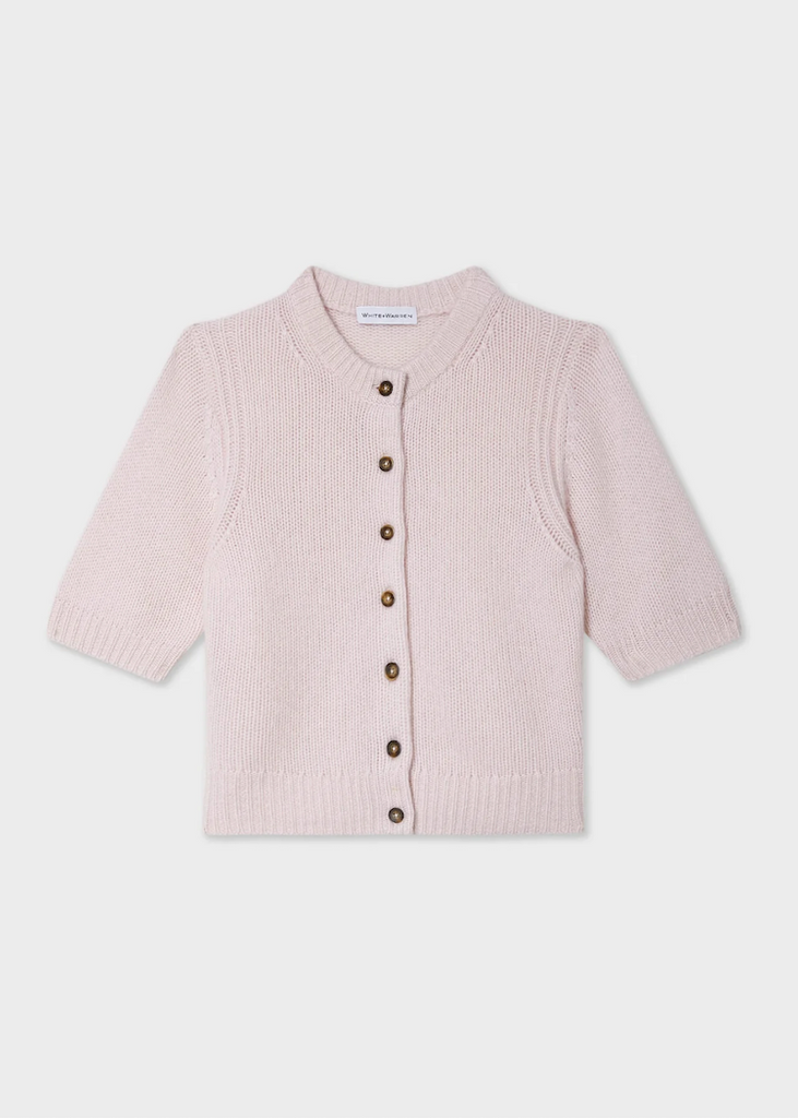 White + Warren | Cashmere Elbow Sleeve Crew Cardigan