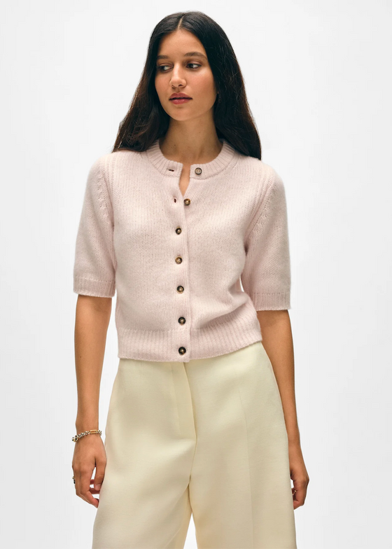White + Warren | Cashmere Elbow Sleeve Crew Cardigan