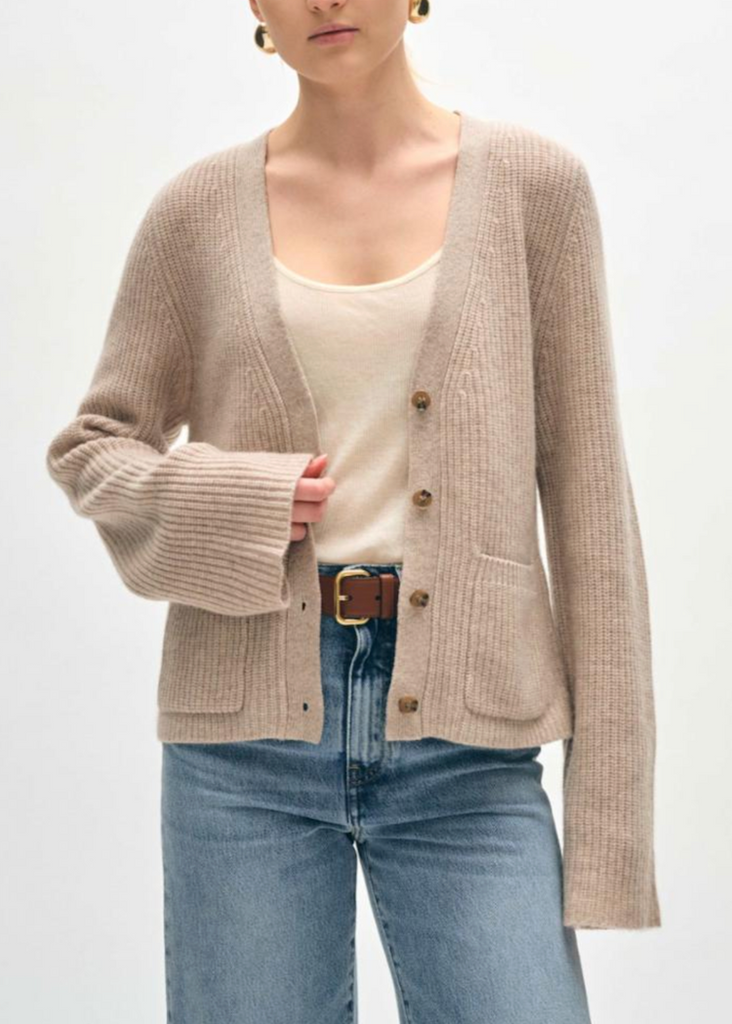 White + Warren | Cashmere Fluted Sleeve Cardigan