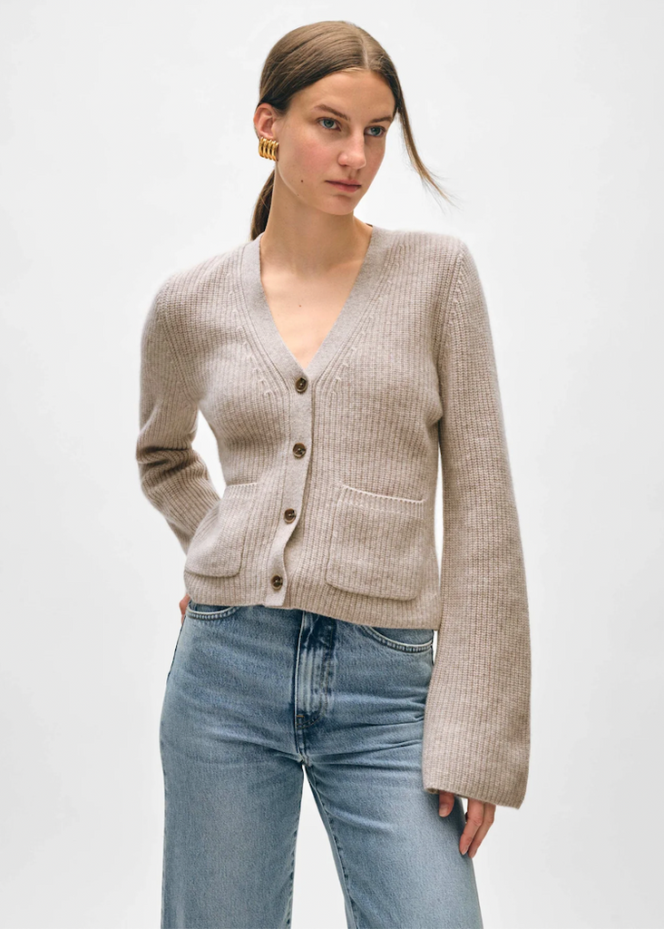 White + Warren | Cashmere Fluted Sleeve Cardigan
