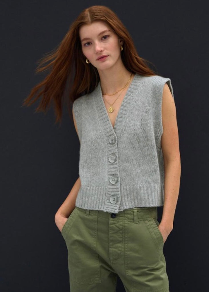 White + Warren | Cashmere Plush Button Vest