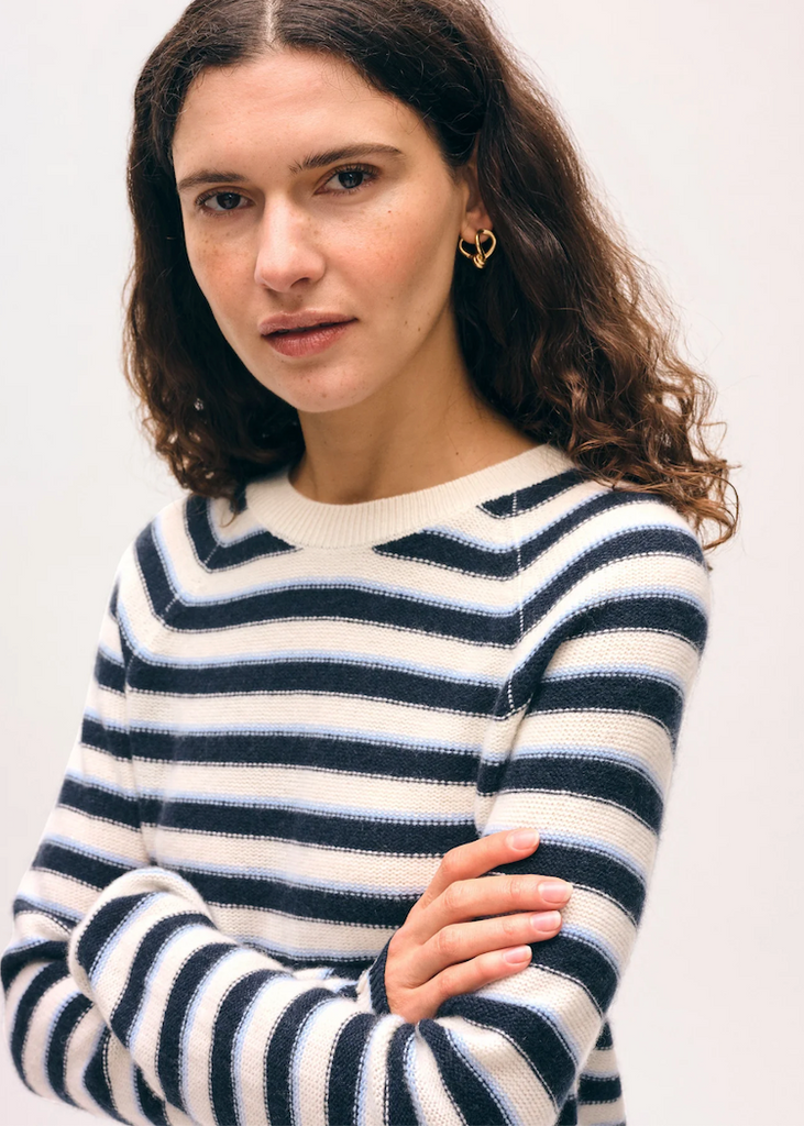 White + Warren | Cashmere Striped Sweatshirt