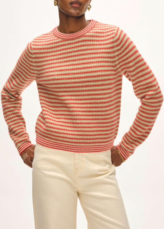 White + Warren | Cashmere Textured Stripe Crew