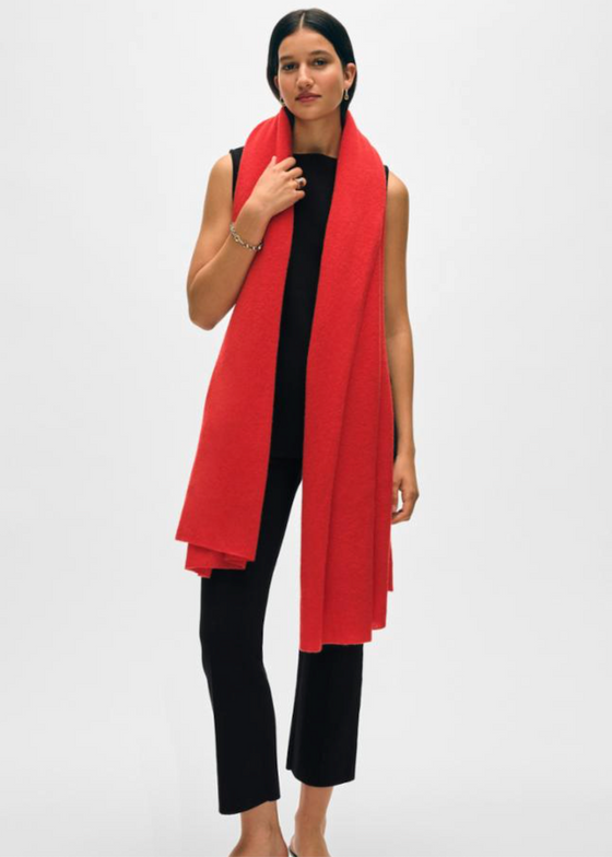 White + Warren | Cashmere Travel Wrap in French Red