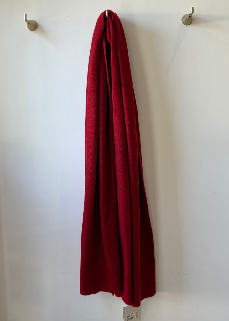 White + Warren | Cashmere Travel Wrap in Garnet Red