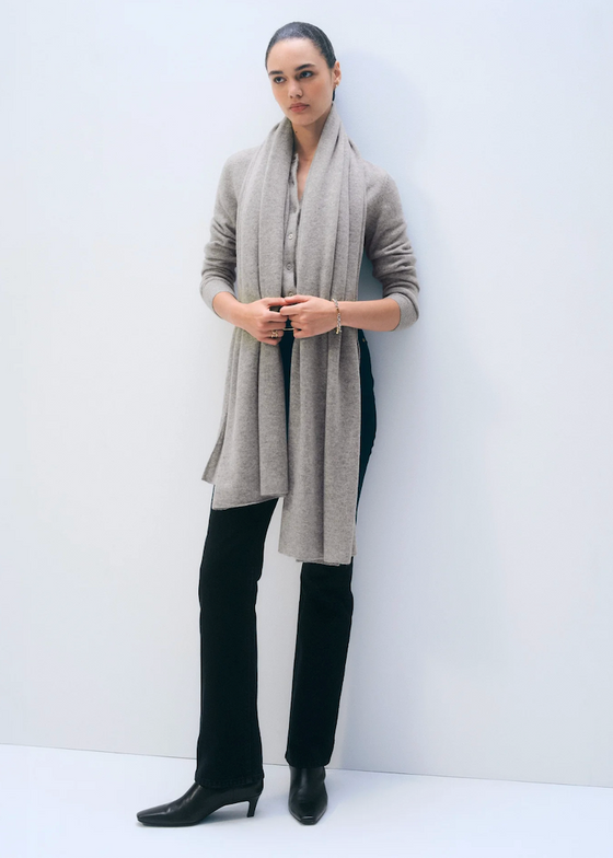 White + Warren | Cashmere Travel Wrap in Grey Heather