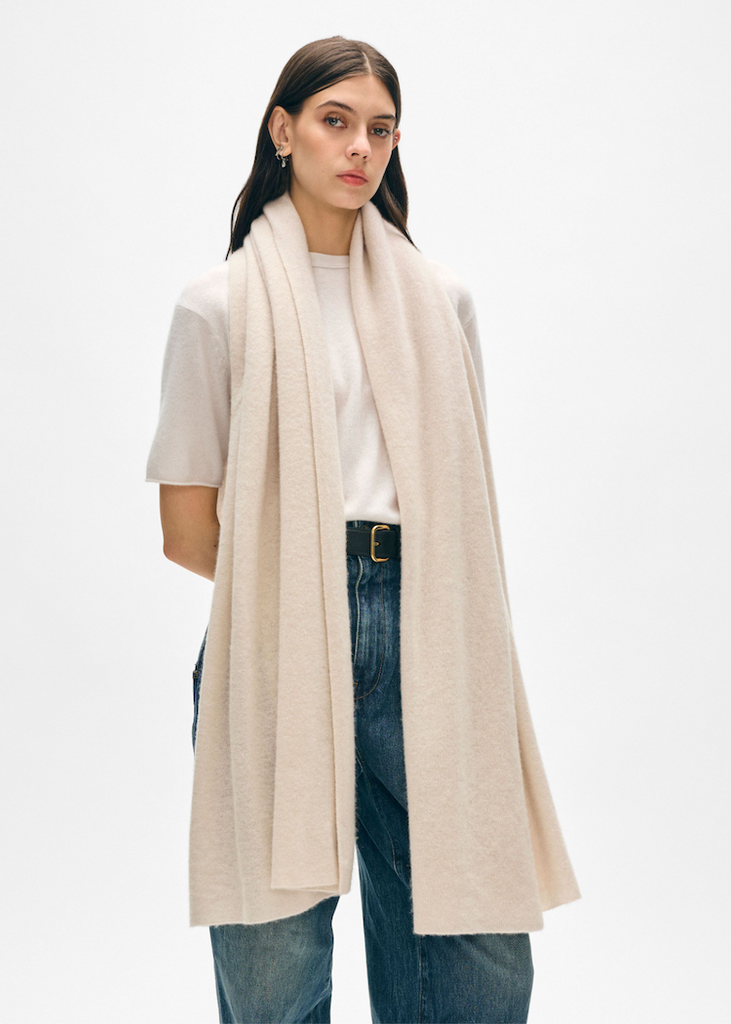 White + Warren | Cashmere Travel Wrap in Natural Heather