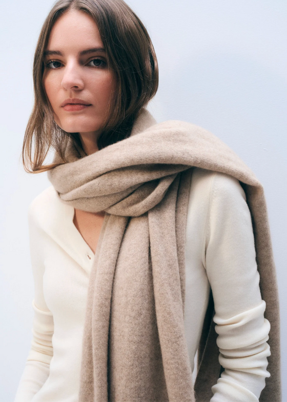 White + Warren | Cashmere Travel Wrap in Taupe Heather