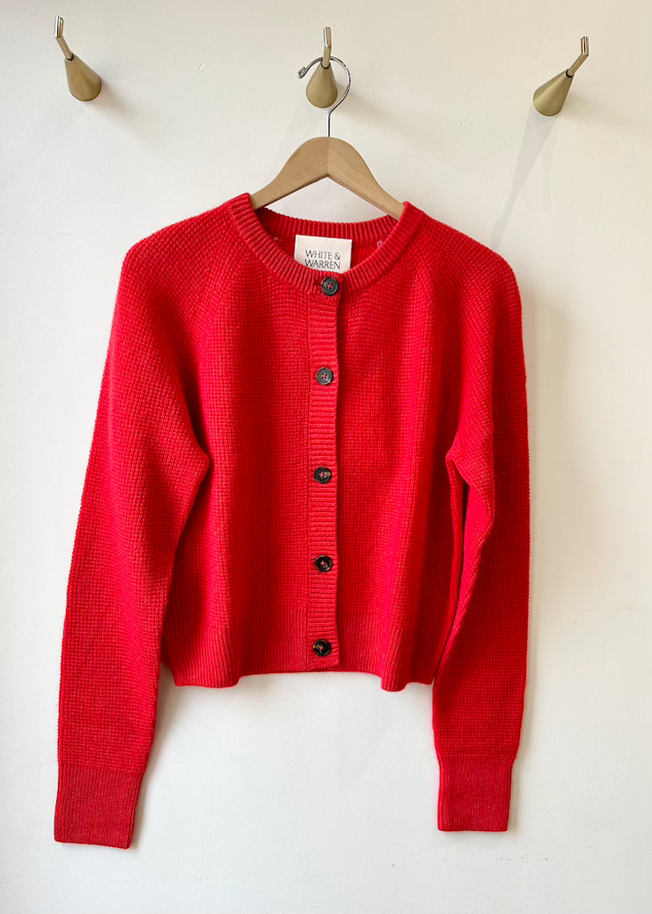 White + Warren | Cashmere Waffle Cardigan