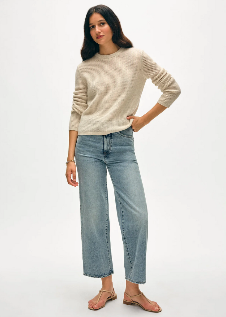 White + Warren | Cashmere Waffle Mesh Crew