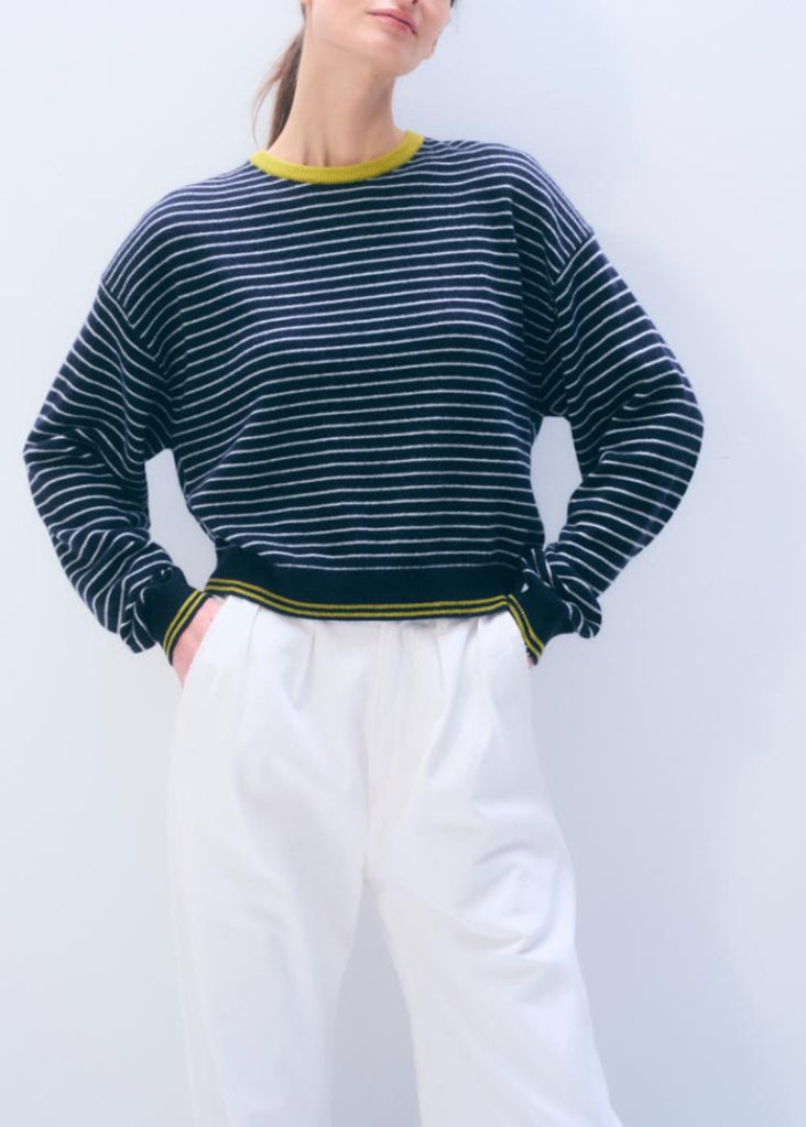 White + Warren | Cashmere Striped Crewneck