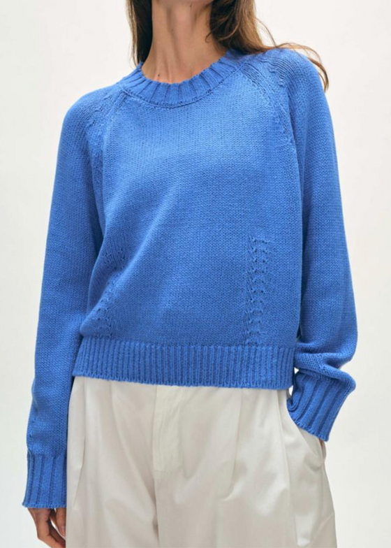 White + Warren | Cotton Blend Beach Crew Azure Blue