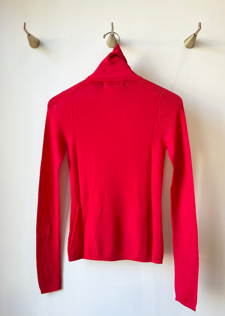 White + Warren | Superfine Cashmere Blend Turtleneck | Red