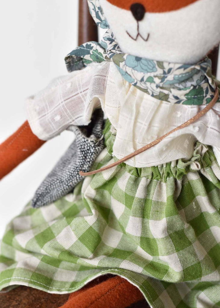 Woolgrass Farm | Florette the Fox Doll | Gingham Skirt