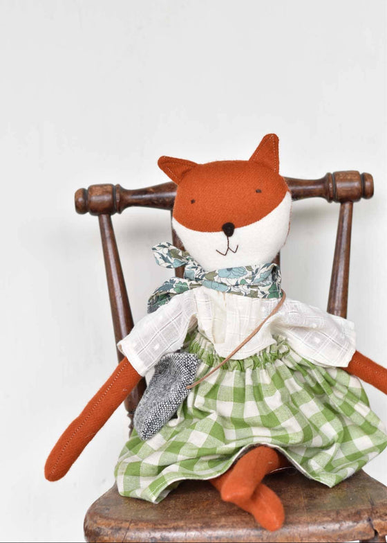 Woolgrass Farm | Florette the Fox Doll | Gingham Skirt