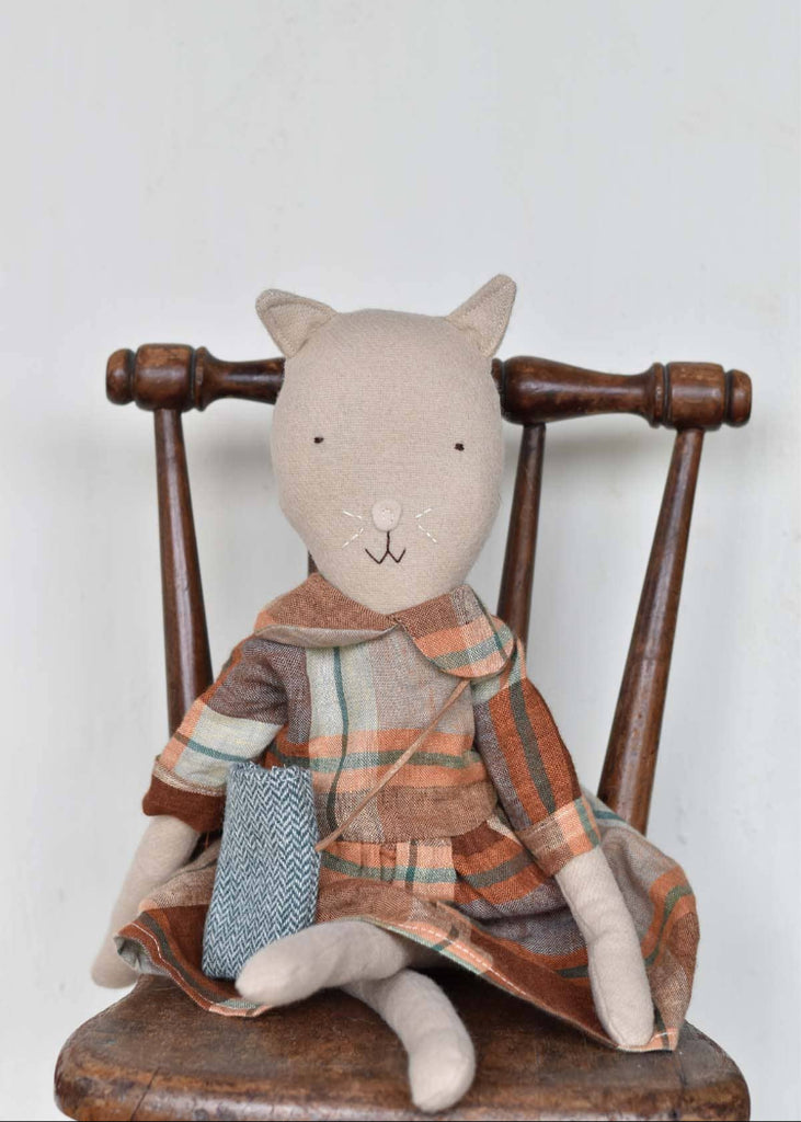 Woolgrass Farm | Mae the Barn Cat | Harvest Plaid Dress