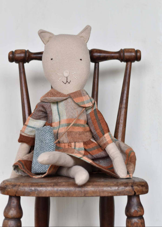 Woolgrass Farm | Mae the Barn Cat | Harvest Plaid Dress
