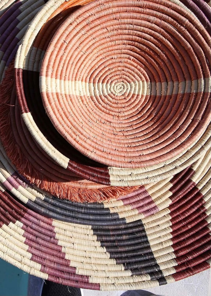 Woven Bowl | Blush | 12" Peach Striped