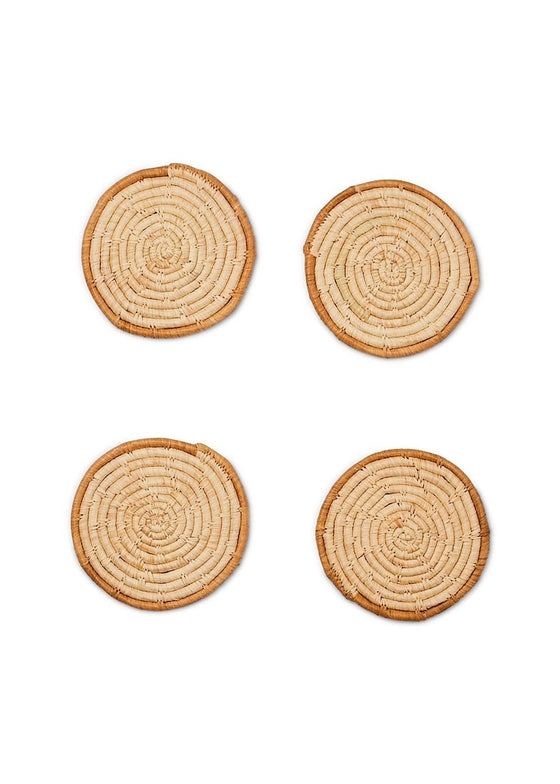 Woven Coasters | Amber Rim | Set of 4