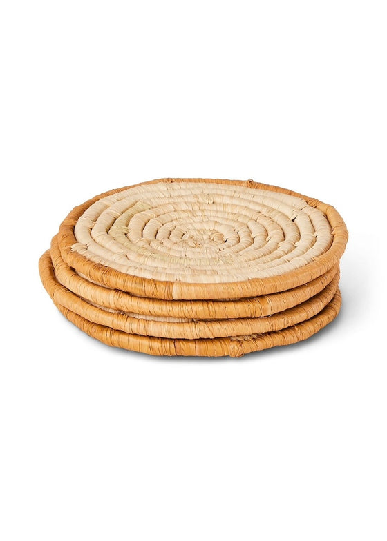 Woven Coasters | Amber Rim | Set of 4