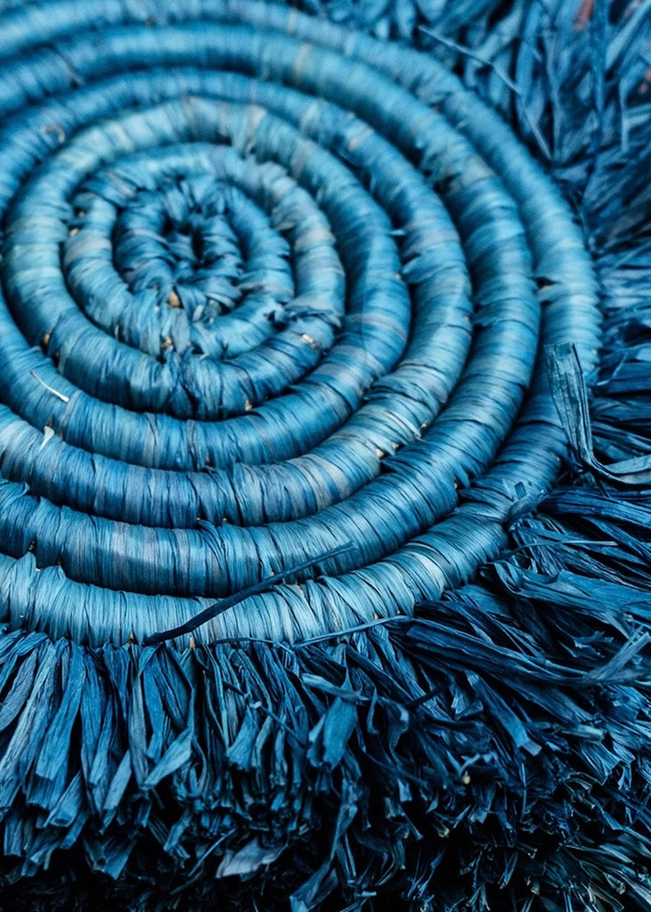 Woven Fringed Coasters | Indigo | Set of 4