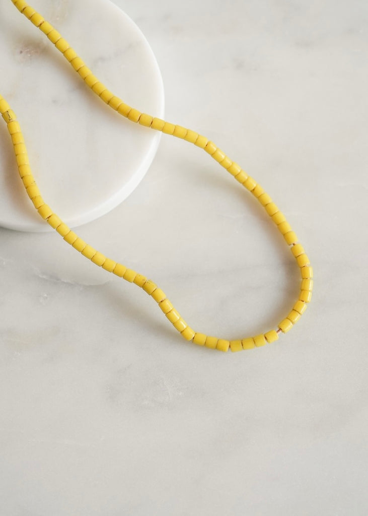 Yellow Flat Ended Trade Beads