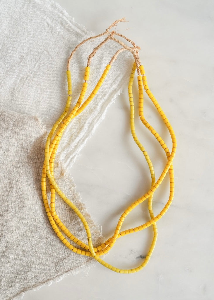 Yellow Flat Ended Trade Beads