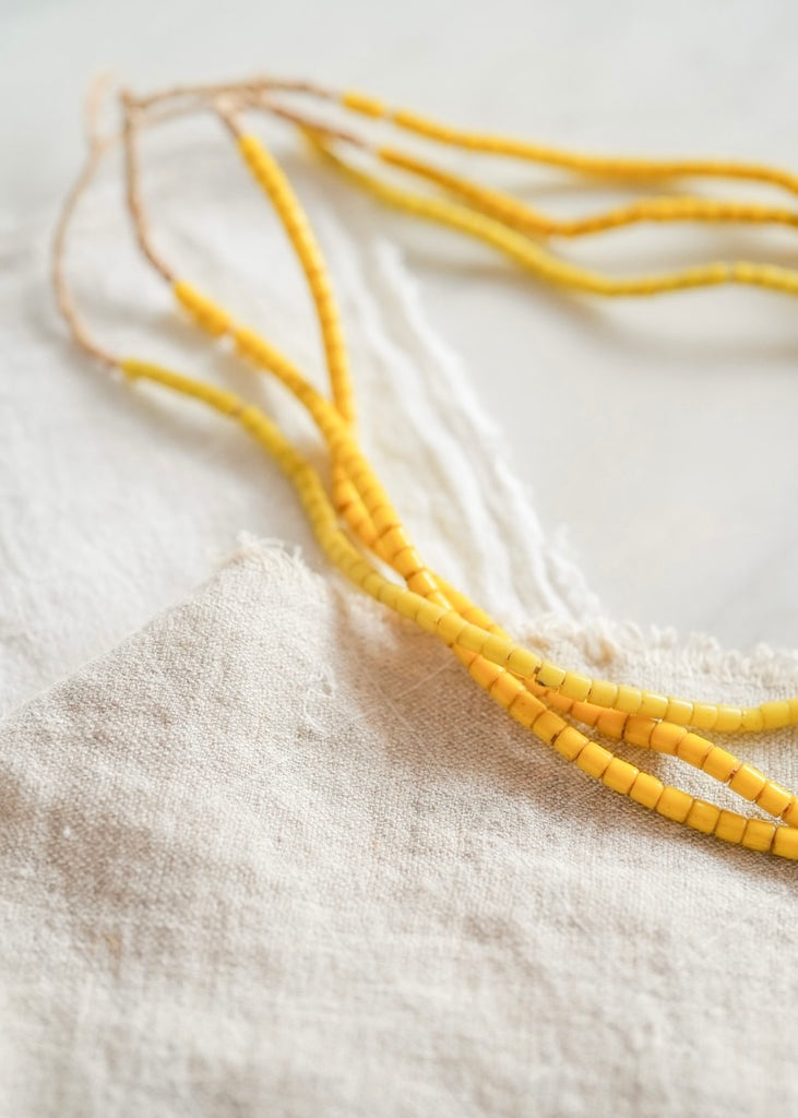 Yellow Flat Ended Trade Beads