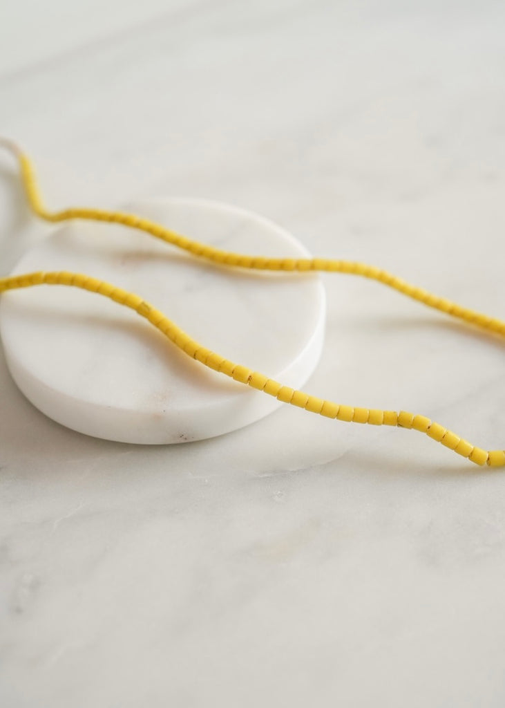 Yellow Flat Ended Trade Beads