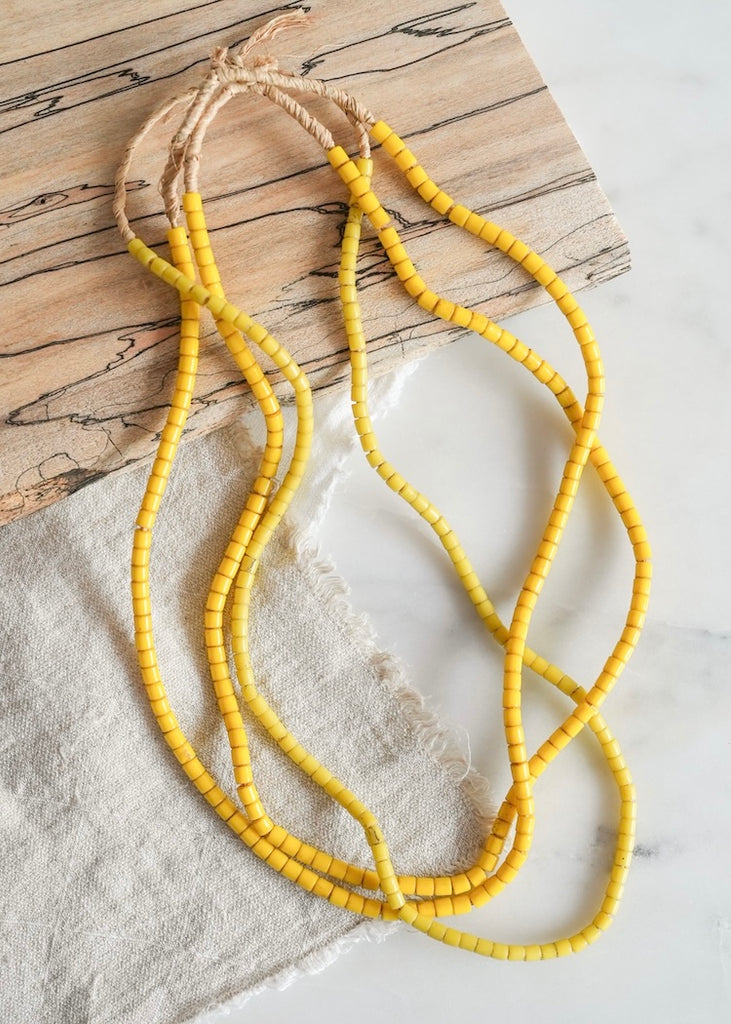 Yellow Flat Ended Trade Beads