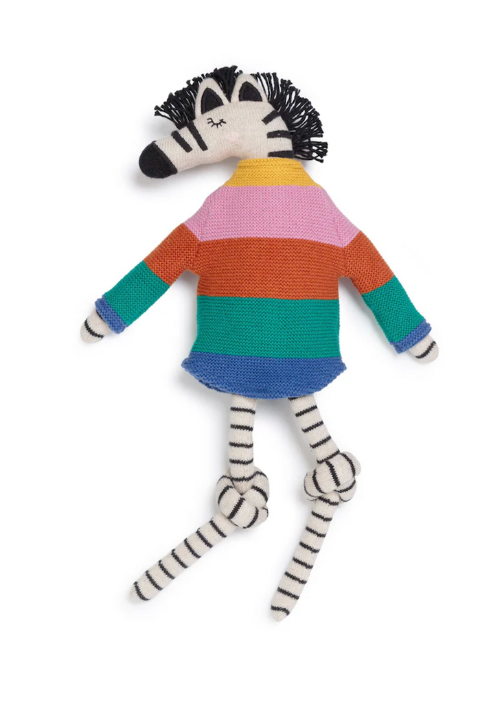 Sophie Home | Cotton Knit Stuffed Animal Ragdoll | Rainbow Zebra