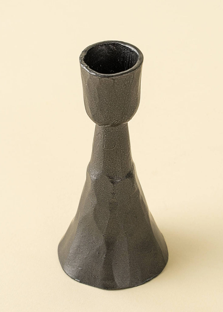 Zora Forged Candlestick Medium | Gunmetal