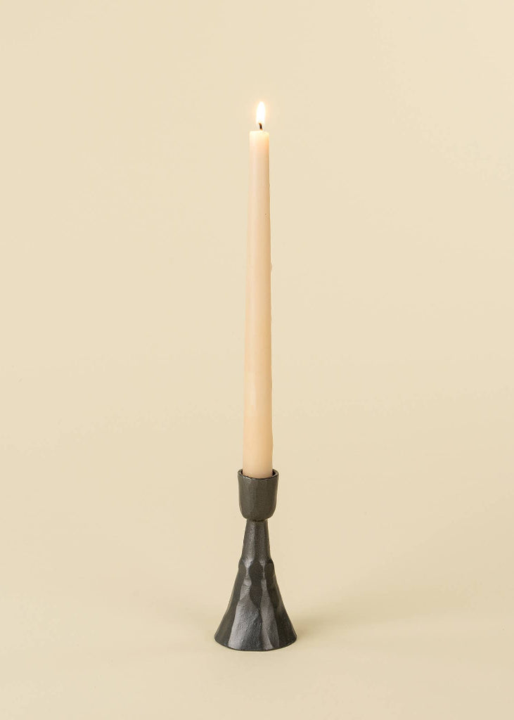 Zora Forged Candlestick Medium | Gunmetal