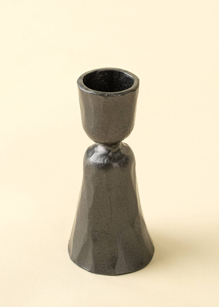 Zora Forged Candlestick Small | Gunmetal
