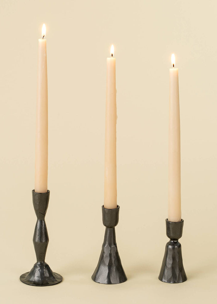 Zora Forged Candlestick Small | Gunmetal