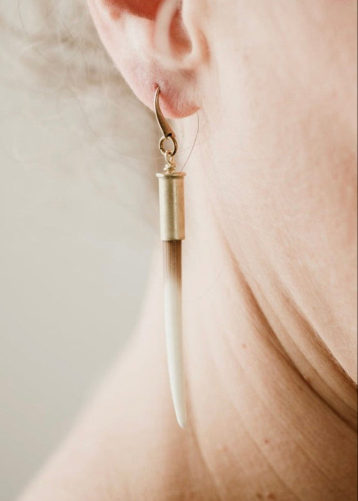 commonform | Long Quill Earring | White