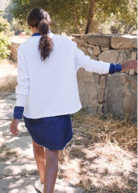 Frank & Eileen | Anna Long Sleeve Capelet in White