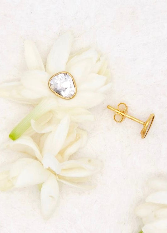 River Song | Extra Large Golden Diamond Slice Earrings