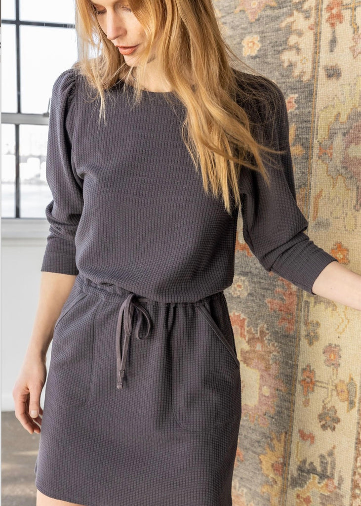 Lilla P | Shirred Sleeve Drawstring Dress