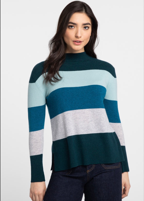 Kinross | Wide Stripe Crew Pullover