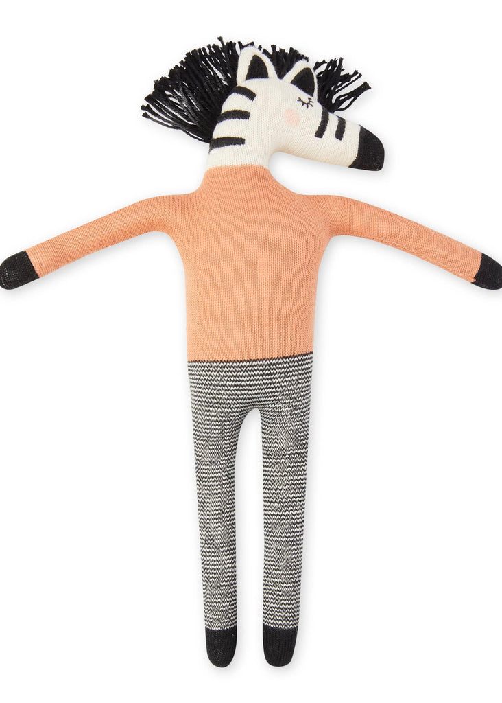 Sophie Home | Cotton Knit Soft Toy - Peach Zebra