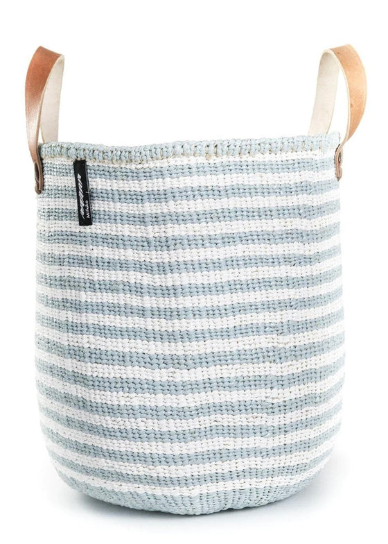 Mifuko - Kiondo market basket | Thin light blue stripes L