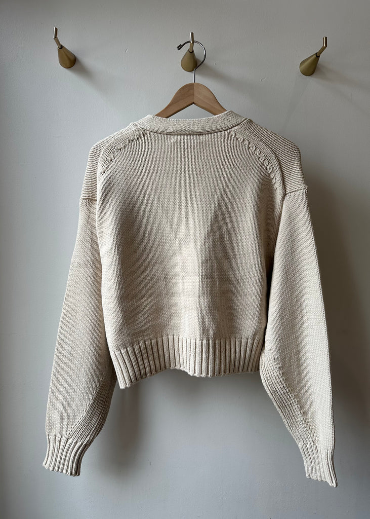 White + Warren | Core Spun Cotton Patch Pocket Cropped Cardigan