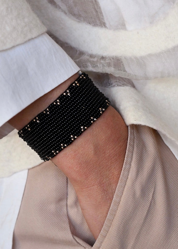 Sidai Designs | Narrow 3 Dot Triangle Leather Bracelet