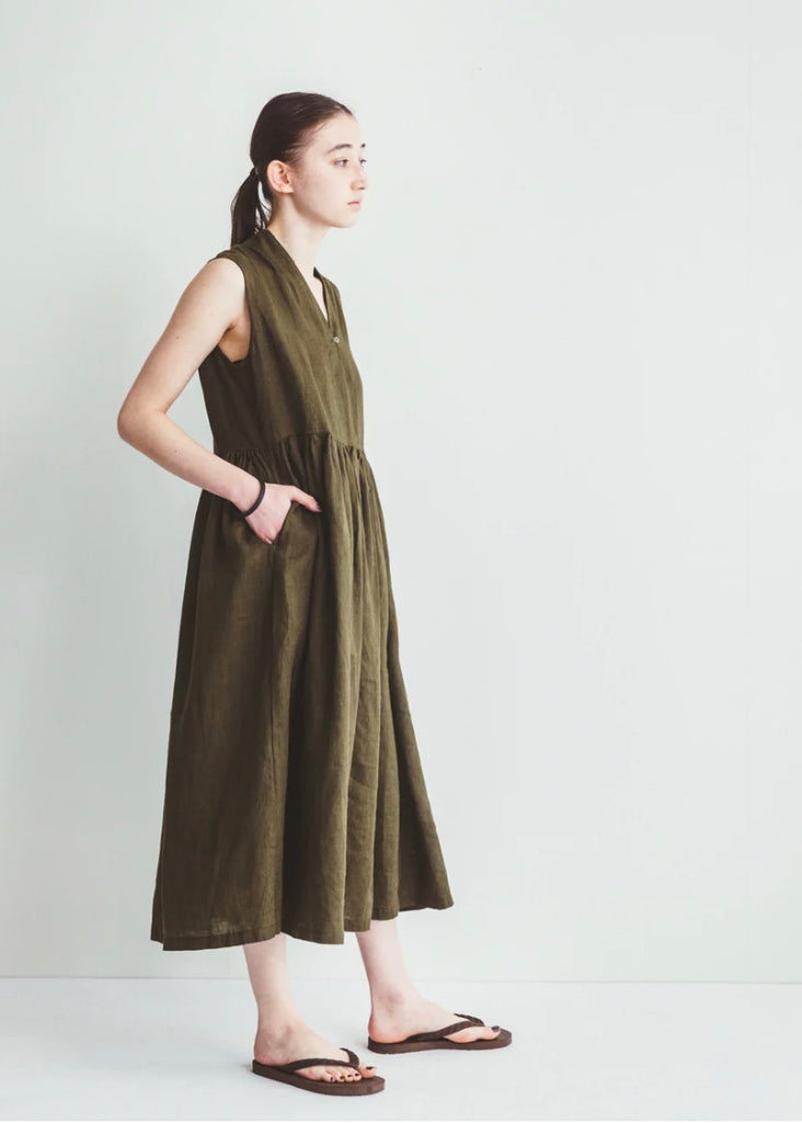 Fog Linen Work | Alise Dress | Olive